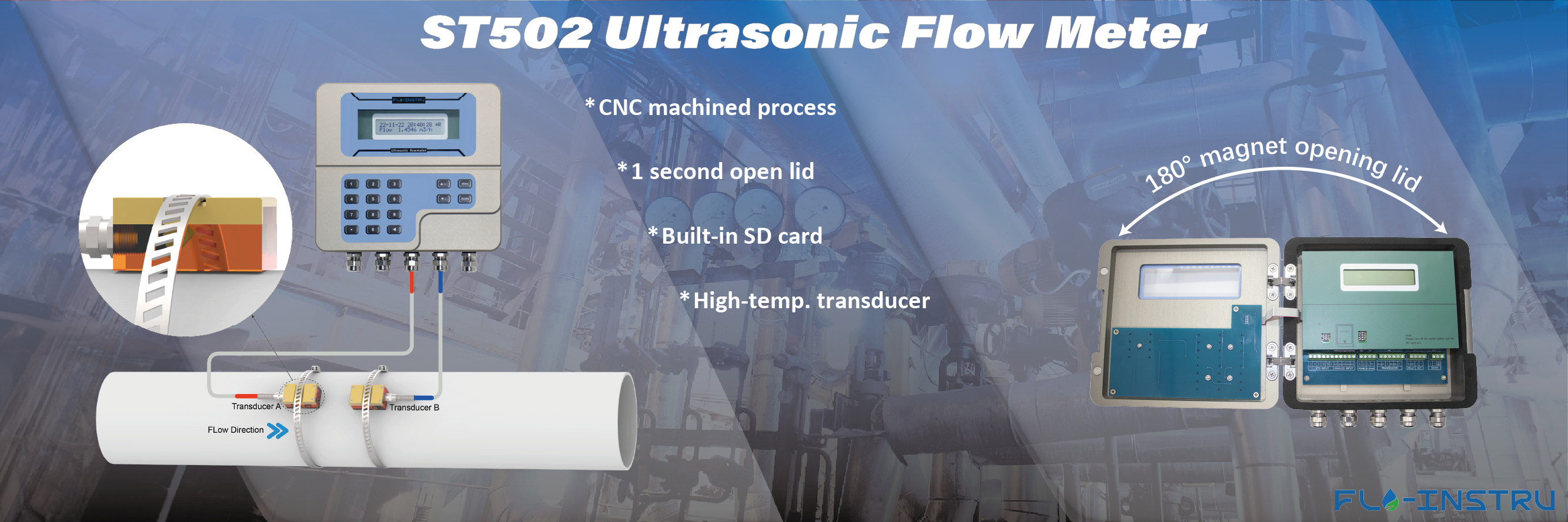 Qualité Bride-sur le débitmètre ultrasonique Usine